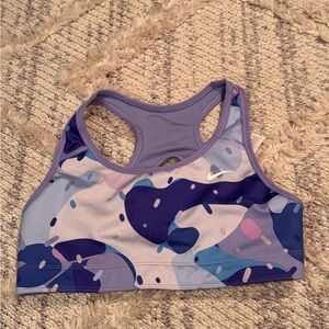 Nike Lavender and Purple Camo-Print Racerback Sports Bra size L reversible